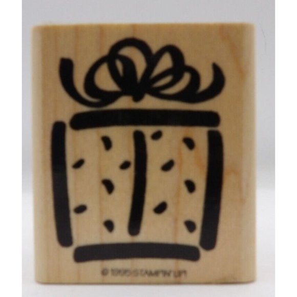 Stamp, Wooden Rubber, Birthday Present ©1995 Stampin Up! 2 1/4 x 2" - Picture 1 of 4